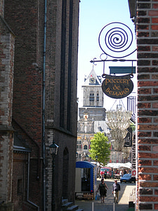 Delftas, Nyderlandai, Olandijoje, gatvė, parduotuvės, Miestas, pastatų
