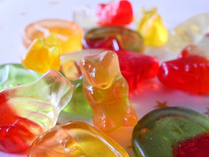 Gummibärchen, Candy, falat, finom, színes, édes, Gyümölcs kisselek