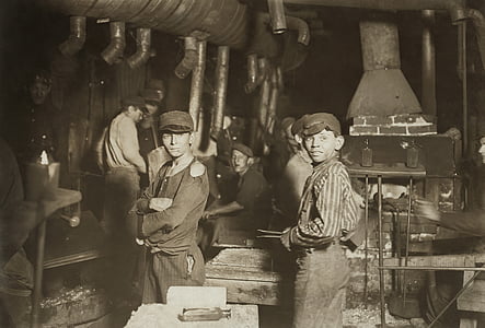 dječjeg rada, djeca, industrija, rad, tvornica stakla, Proizvodnja stakla, tvornica