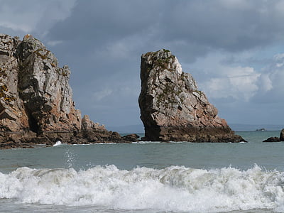 rock, surf, ocean, water, rock of ages, lapped, sea water