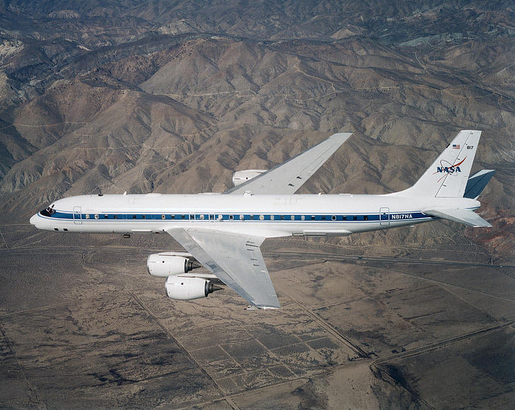 lėktuvas, plaukioja, DC 8, NASA laboratorija, orlaivių, plokštumoje, skrydžio