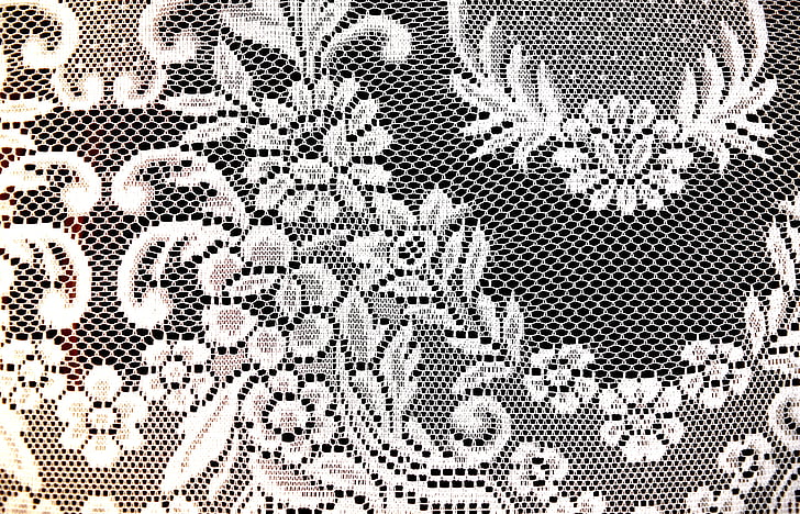 flowers, pattern, curtain, network, privacy, black and white