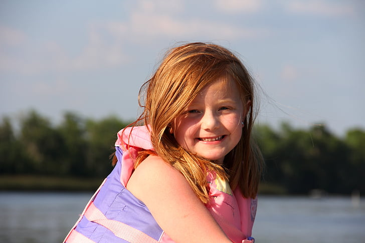 gadis berambut merah, perahu, Gadis, muda, Ayu, Life, Sungai