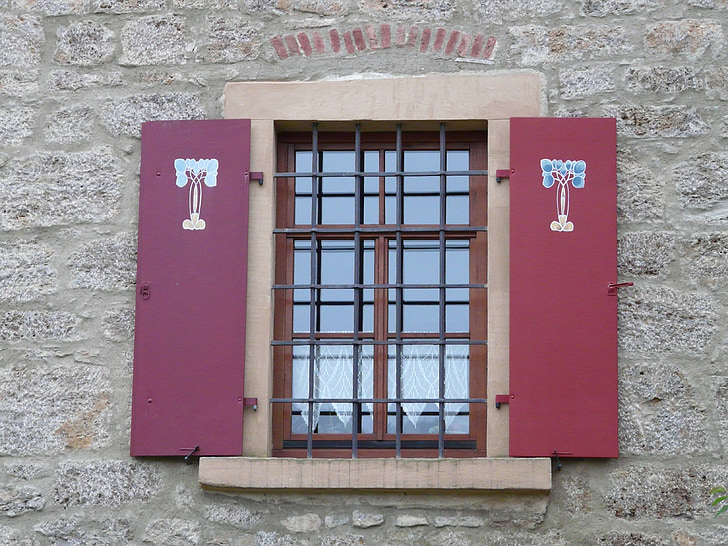 ventana, obturador, red, parrilla, tienda de madera, klappladen, históricamente