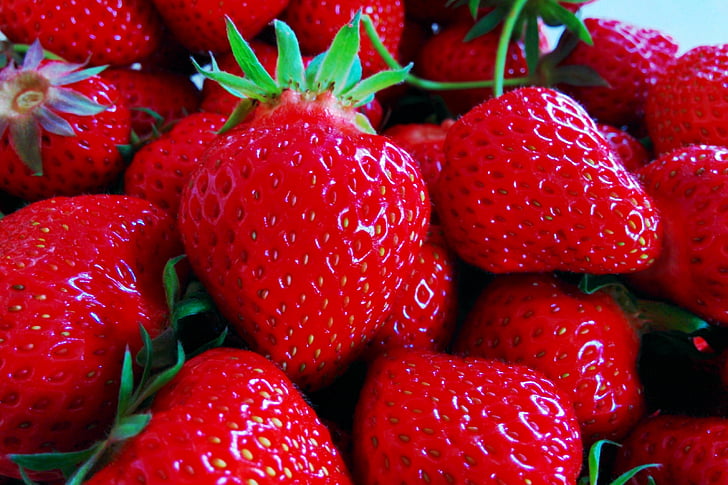 strawberries, red, summer, fruit