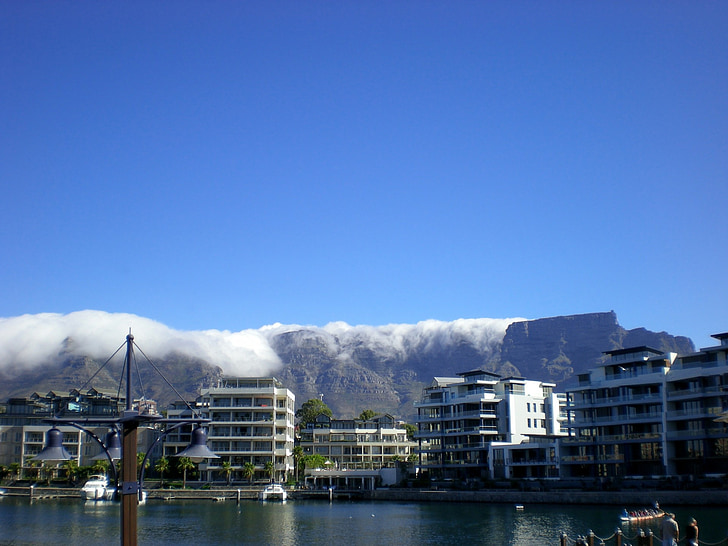 clouds, mountain clouds, tablecloth, drifting clouds, table mountain, table bay, mountain