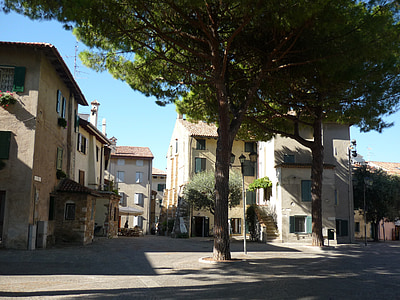 Mediteran, ville, arbre de pin, Italie, rue, architecture, l’Europe