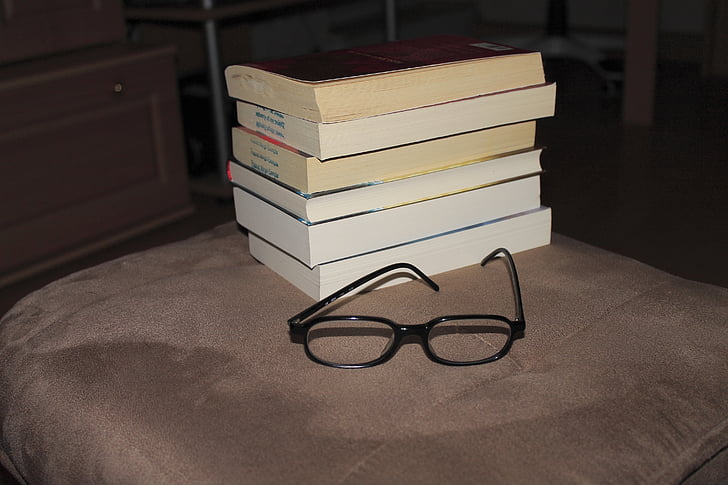 libri, formazione, libro, occhiali da lettura, formato, leggere, occhiali