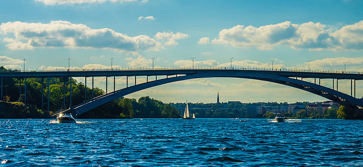 Stockholm, Svédország, híd, Skandinávia, Európa, grunge