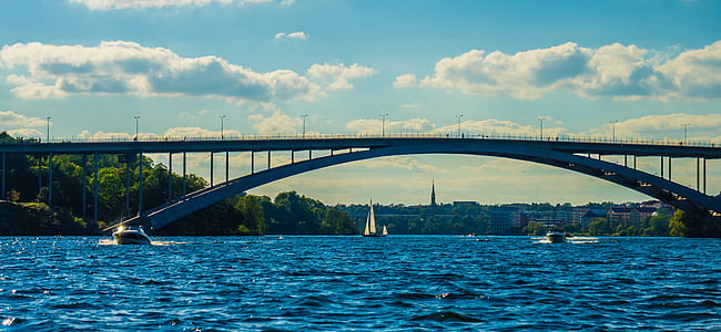 Stockholm, Švédsko, Most, Skandinávie, Evropa, grunge