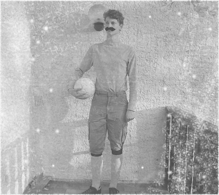 Futbol, eski moda, 19, yüzyıl, Bıyık, Top, Spor