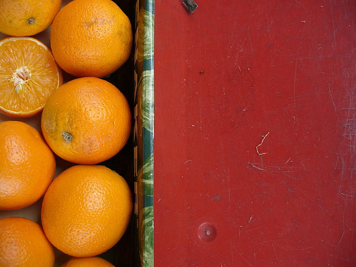 vaisių, apelsinai, kontrastas, gatvės turgus, forma, spalva, Berlynas