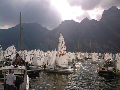sailing, regatta, lake, italy, water, boat, sport