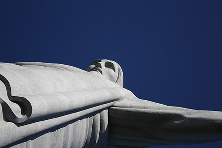 基督, 基督的救赎, 旅游景点, 在里约热内卢, 巴西, 纪念碑, 天空