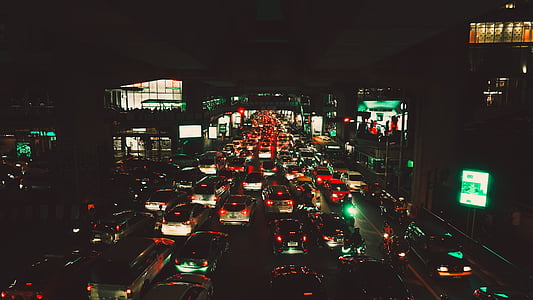 trafic, Bkk, Siam, transport, route, voiture, rue