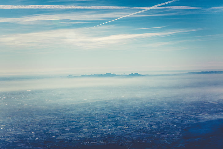 Hava, Fotoğraf, alan, bulut, dağ, gökyüzü, Cityscape