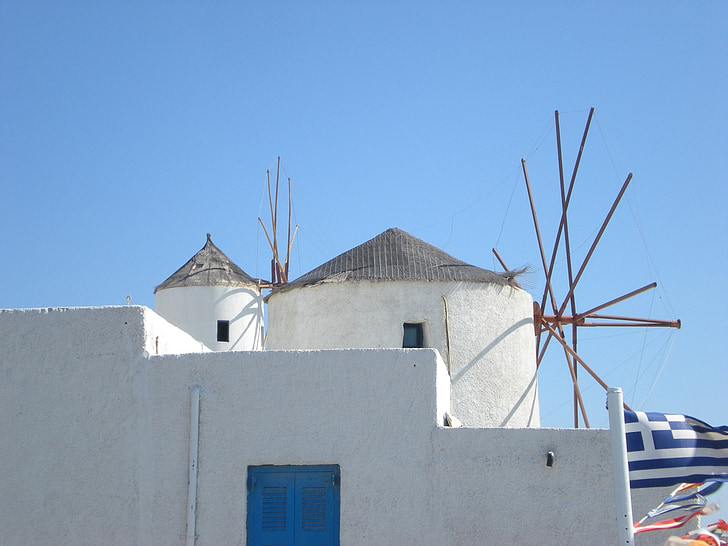 Санторини, Греческий остров, Греция, морской, Ветряная мельница