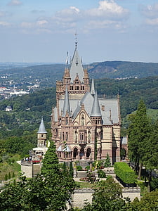 hrad, veže, Zámocký park, Schlossgarten, Nemecko, ktorým sa ukladá, hrad hrad