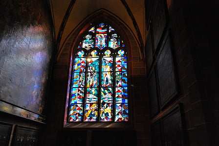 kirkon ikkunan, St, Pyhän Pietarin kirkko, Bremen, lasi mosaiikki, muinaisessa, lasimaalaus
