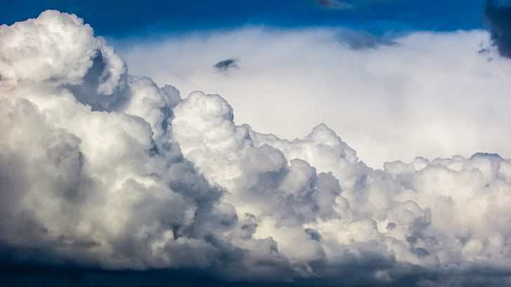 clouds, cumulus, weather, sky, white, nature, fluffy