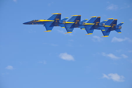 블루 천사, 제트, f-18, 비행, 항공기, 플 라 잉, 천사