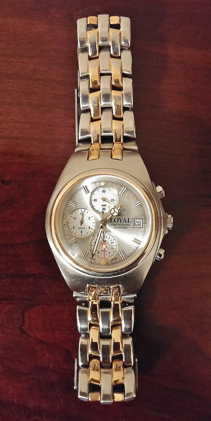 wristwatch, watch, dress watch, time, ticker, wrist watch, gold