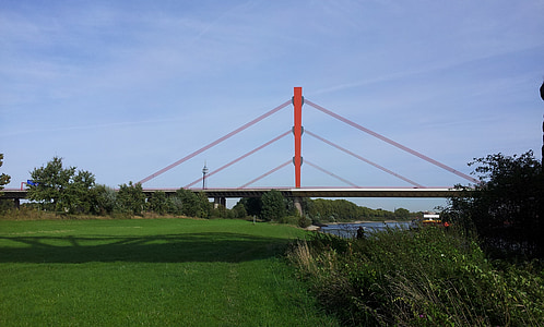 puente, Duisburg, Rin, Alemania, área de Ruhr, del Norte Westfalia