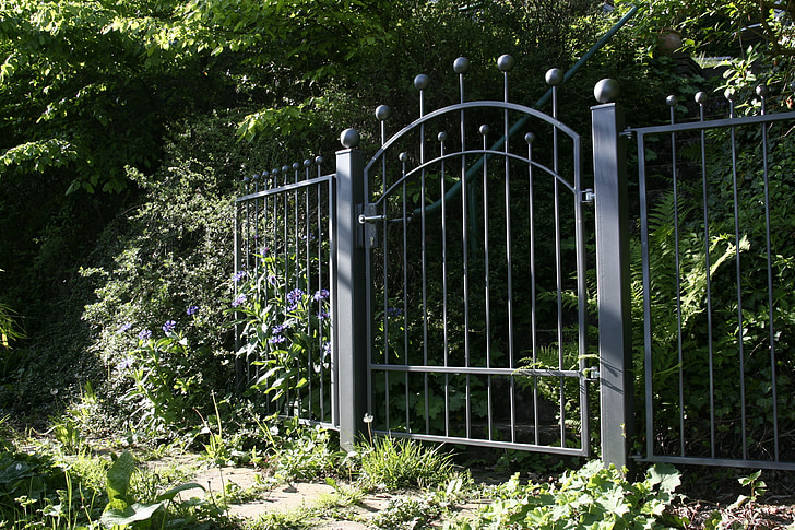 garden gate, garden, fence