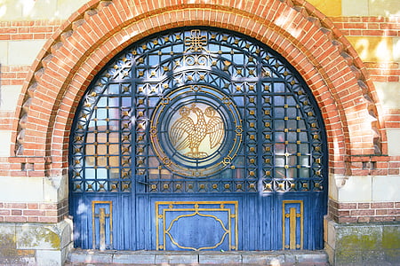 dörr, Gate, Târgovişte, arkitektur, smidesjärn, gamla, kyrkan