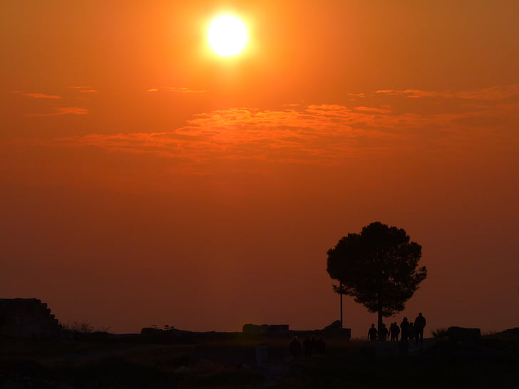 Západ slunce, abendstimmung, slunce, strom, Romantika