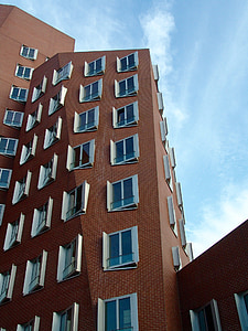 modern, architecture, düsseldorf, office building, building, facade, skyscraper