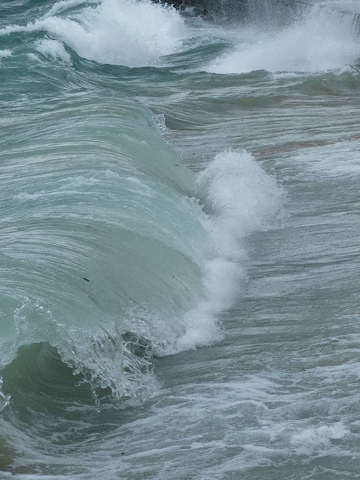 wave, lake, spray, inject, water, head, nature