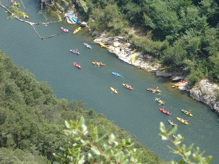 canoeist, Plaukimas kanojomis, irklas, irkluotojas, įkrovos, vandens, upės