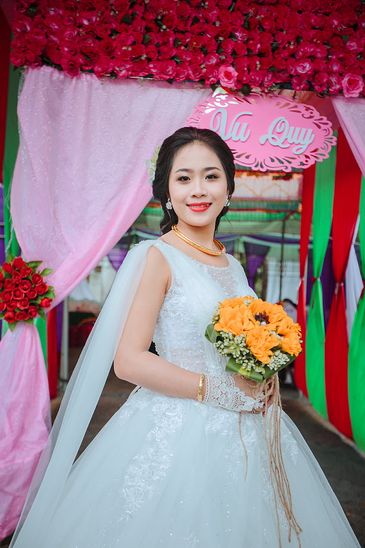 sekvens, Hoai phuong, Trinh hai, bryllup, bruden, gift, kvinder