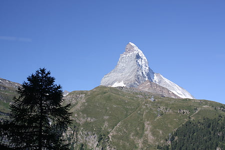 Matterhorn, Mountain, Schweiz, Zermatt, Alpin, serie 4000, höga berg