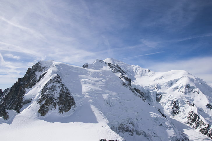 Mont blanc, Alpok, hegyi, csúcsok, természet, hó, táj