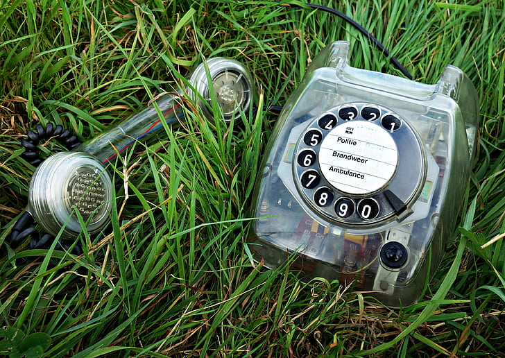 телефон, ретро, старомодна, аналогов, телефон, комуникация, кабел