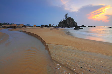 beach, dawn, landscape, nature, ocean, sand, scenic