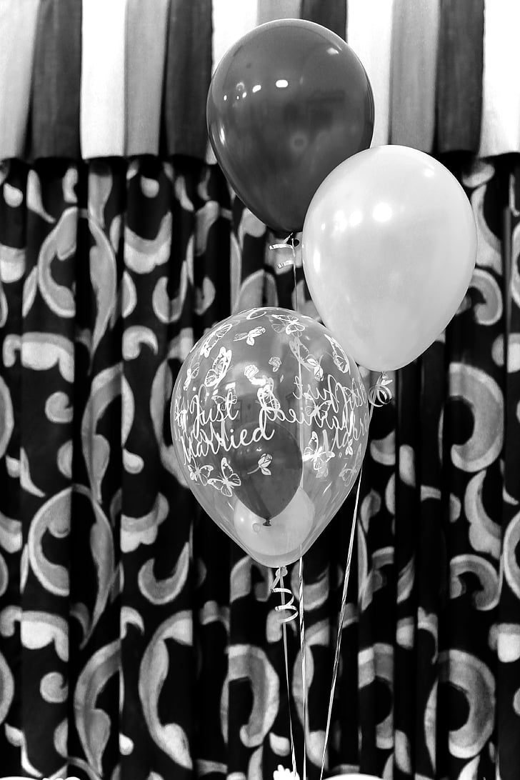 baloni, praznovanje, stranka, Poroka, vesel, dekoracija, nastavitev