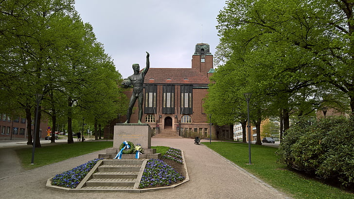 Stadhuis, Bay, Fins, standbeeld, de statue of liberty, Center, Memorial