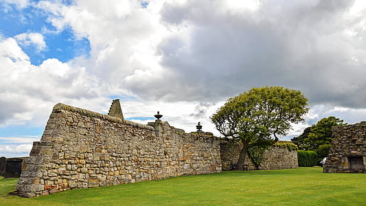 Escócia, St. andrews, Catedral, fundamentar, ruína, velho, alvenaria