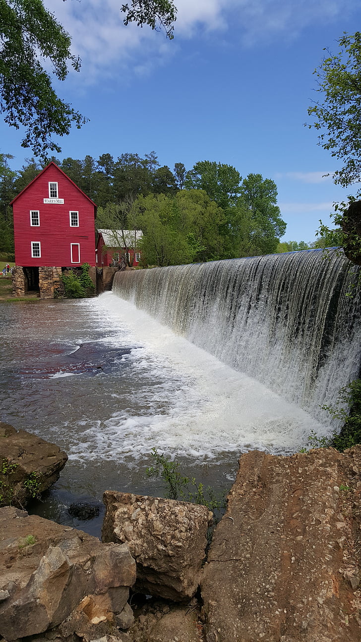 Moulin de Kenneth Starr, chute d’eau, Géorgie, eau, nature, rivière