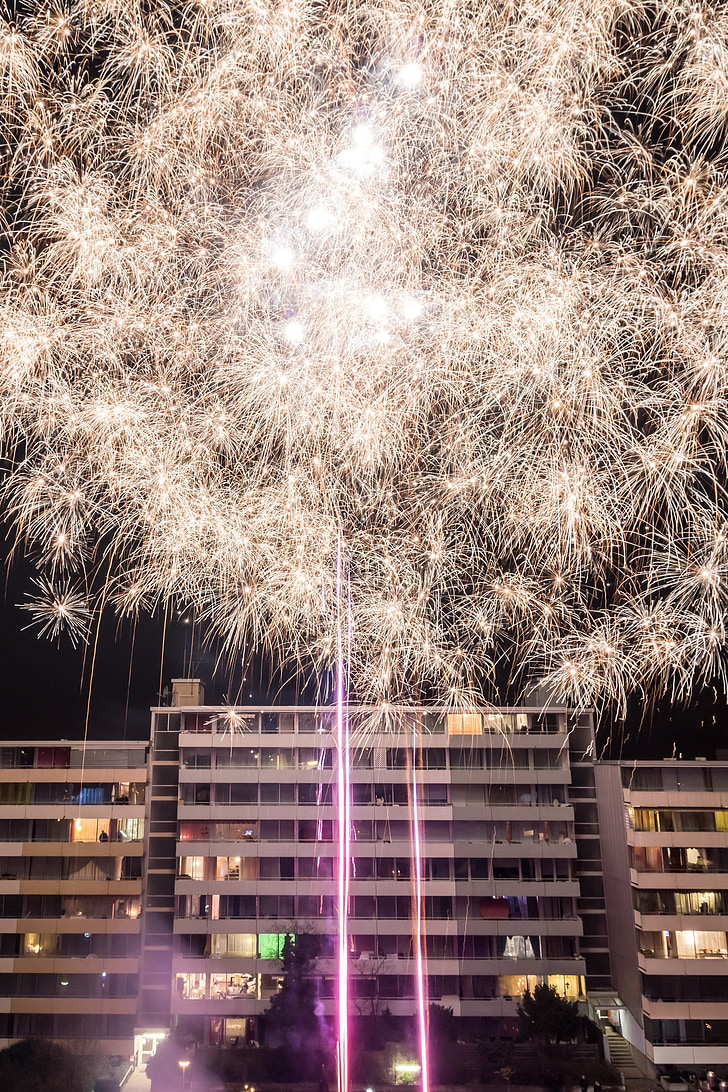 focs artificials, any nou, celebració, feliç, nit, celebrar, Partit