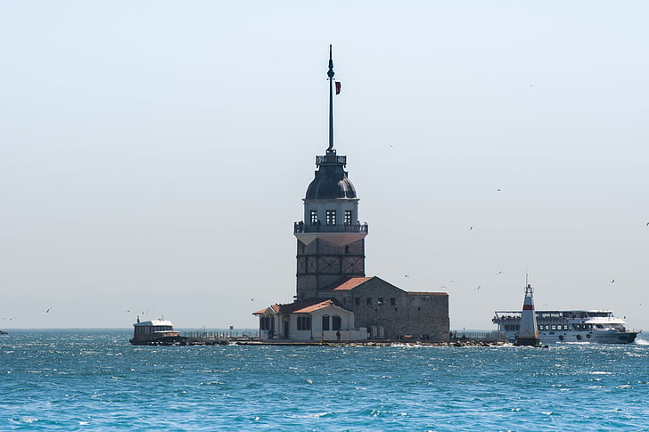 Istanbul, Turecko, maják, Bospor, orientační bod, historicky, věž