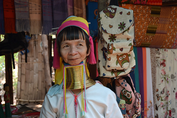 жінки, Жіночий giraffe, Padaung, Таїланд, шиї, плем'я