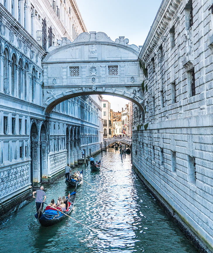 Venice, Itālija, gondola, gondoliers, kanāls, ceļojumi, ūdens