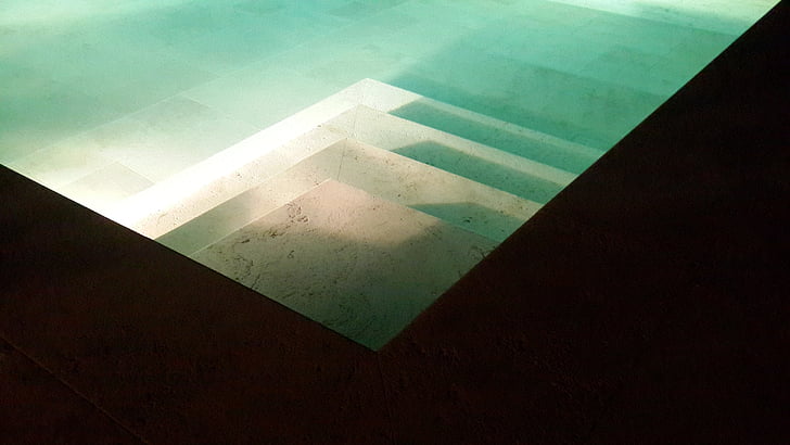 piscina, agua, azul, escaleras, reflexión, natación, Spa