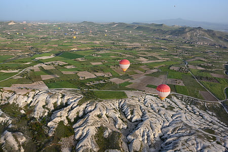 Cappadocia, Tyrkiet, bold, ballon, landskab, natur, panoramaudsigt