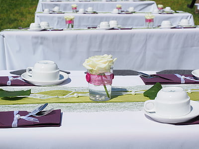 taula, Junta, Festival, celebració, coberta, gedeckter taula, casament