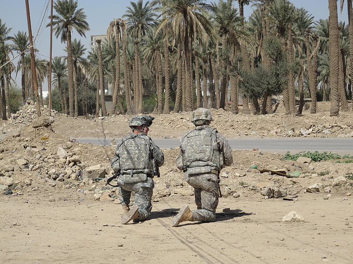 sõdurid, Iraak, kamuflaaž, sõjalise, sõda, armee, võidelda